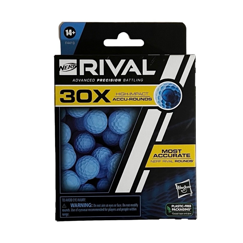 Nerf Rival Blue 30X High-Impact Accu-Rounds Refill Pack New